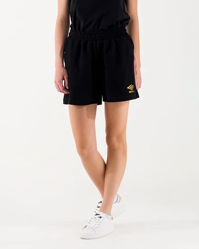 Cotton shorts with gold logo - Black