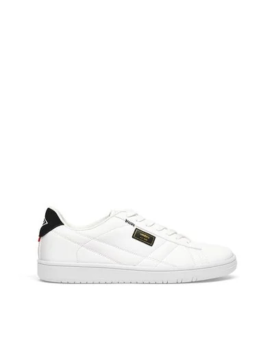 BRIGHT LTX - Laced Sneaker  with crossover stitching - White / Black