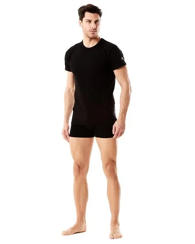 T shirt 2 needles stitching combed jersey - Black