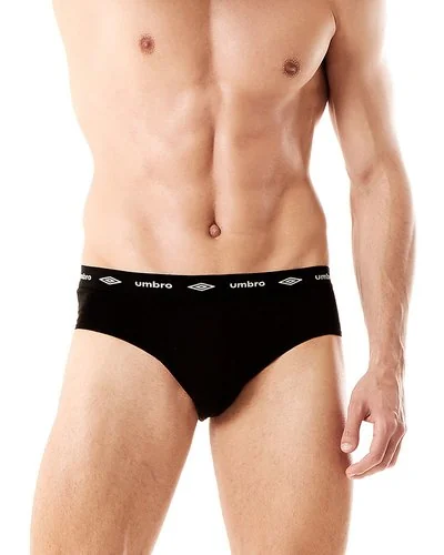 3 pack briefs stretch cotton with logo - Black