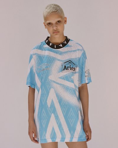 Aries x Umbro - Short sleeve football top - Light Blue