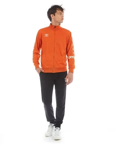 Tuta Sportiva Fullzip Umbro Comfort-Line in cotone leggero - Arancione Nero