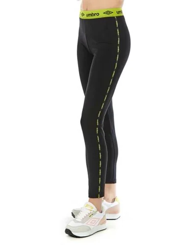 Sport leggings with side stripe - Black / Lime