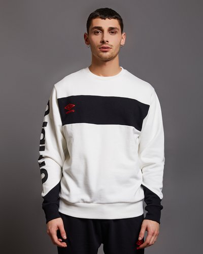 Crew neck with lettering print - White