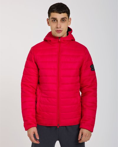 Padded jacket with logo patch