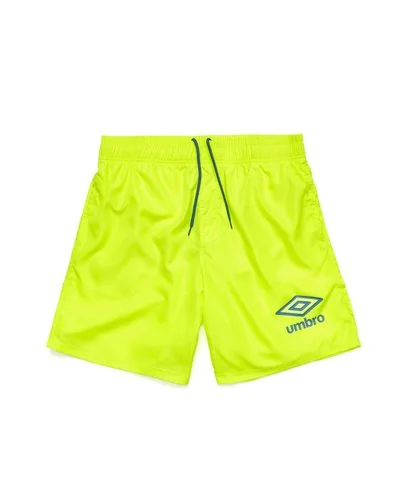 Medium length swim shorts with laces and large contrasting logo