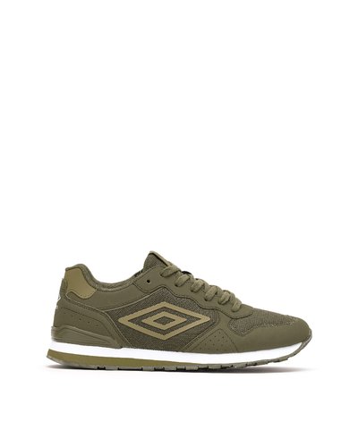 Start-2 - Panel sneaker with mesh inserts - Military Green