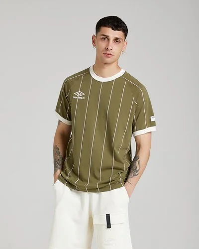 Embroidered logo striped T-shirt - Military Green