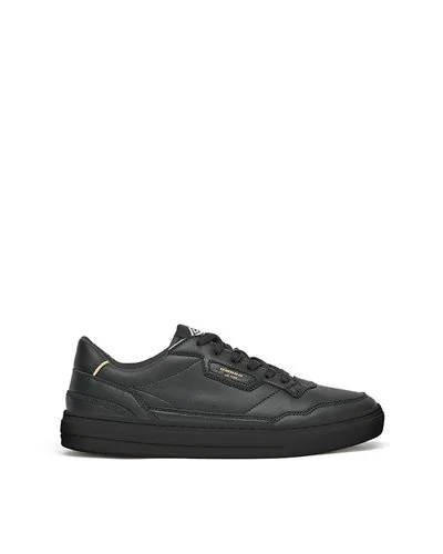 OPEN - Leather laced sneaker with contrasting details - Black