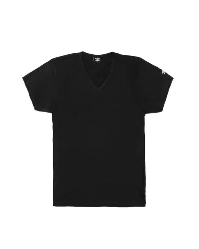 T shirt v neck combed jersey - Black