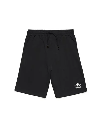 Pantaloncini in cotone con logo laterale - Nero