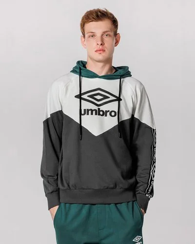 Colorblock hoodie with logo print band