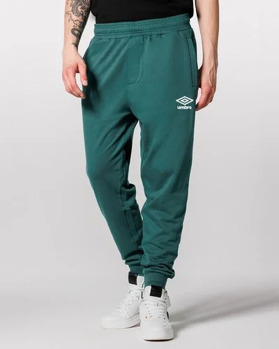 Pantaloni in felpa garzata con stampa posteriore - Verde / Grigio