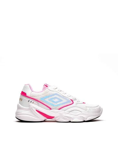 Hi-Bounce W – Panel design chunky sneakers - White / Fucsia