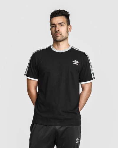 T-shirt con banda logata - Nero