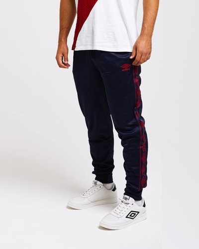 Triacetate jogger pants with logo print band - Blue