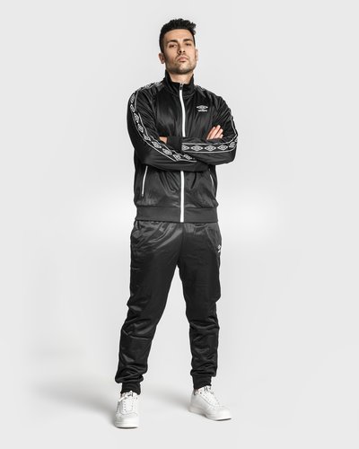 Triacetate full zip with logo print band - Black