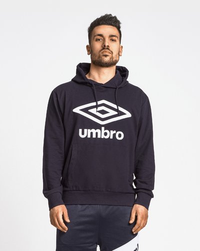 Cotton hoodie with embroidered logo. - Blue