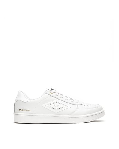 Manchester lace-up leather sneakers - White