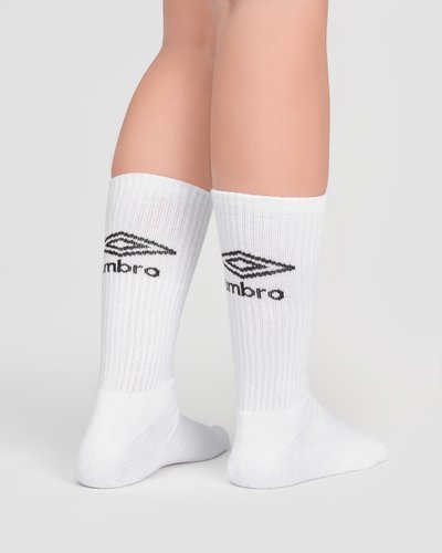 3 pack mid-cut sport socks with cuffs - White