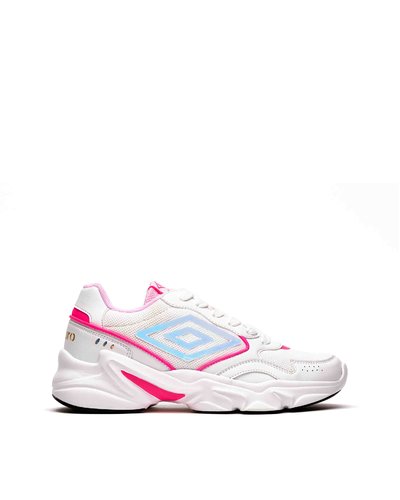 Hi-Bounce W – Sneakers chunky da donna con design a pannelli - Bianco Fucsia