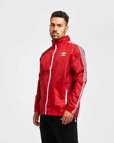 Wind breaker with logo print band - Bright Red