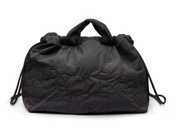Penelope Weave<br />Branded black nylon bag/backpack - Black