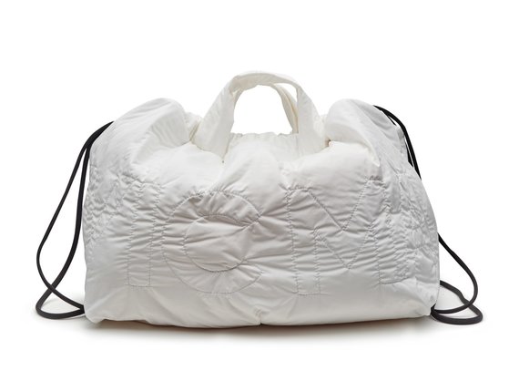 Penelope Weave<br />Branded white nylon bag/backpack - White