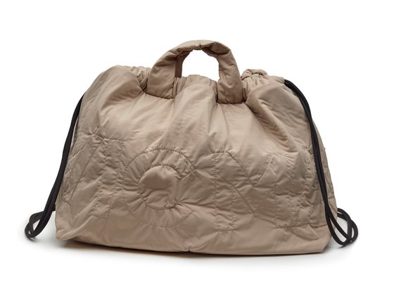 Penelope Weave<br />Branded sand-yellow nylon bag/backpack - Sand