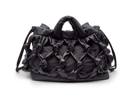 Penelope Knot<br />Black nylon/faux leather bag/backpack - Black