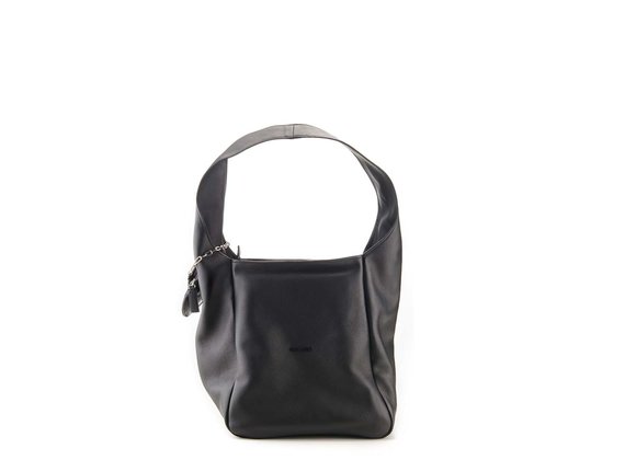 Lilibeth<br />Black bucket bag with rectangular base