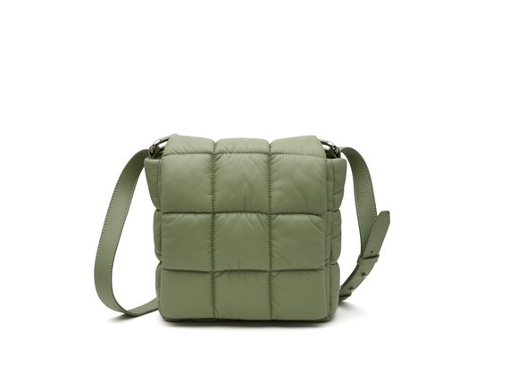 Samira<br />Square sage-green leather mini bag - Green