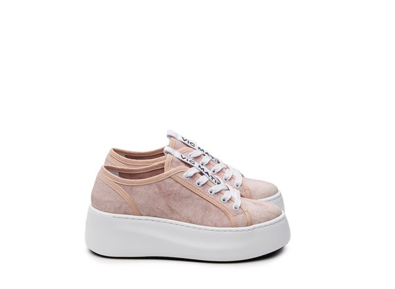 Pink Wave lace-ups in waxed cotton