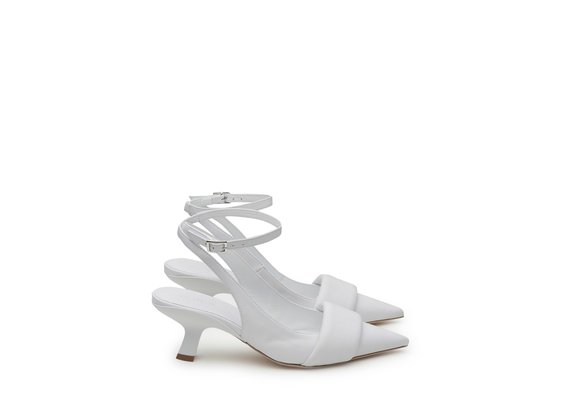White chanel slash sandals - White