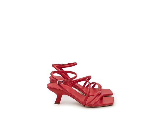 Red slash thong sandals - Red