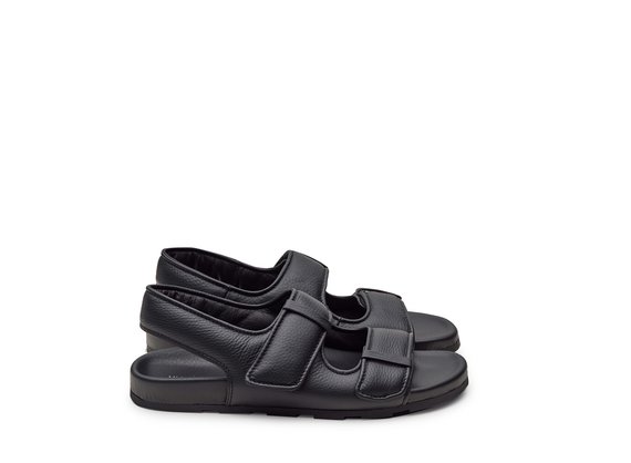 Men's black footbed sandals - Black