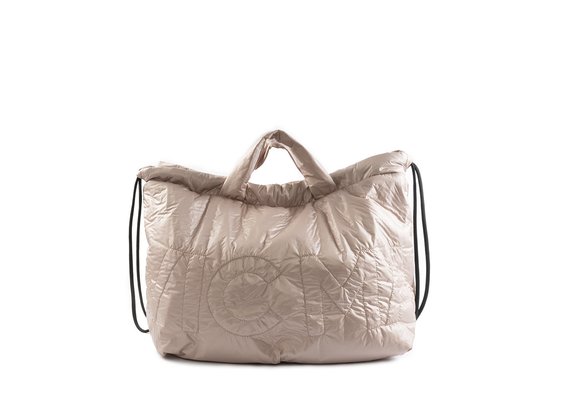 Penelope<br />Branded powder-pink nylon bag/backpack - Poudre