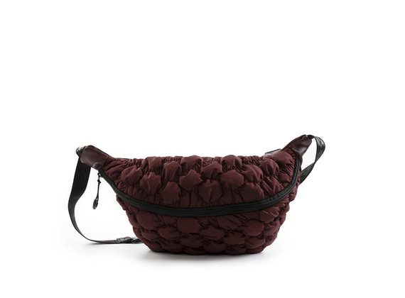 Reina<br />Large burgundy nylon belt bag/backpack - Bordeauxrot