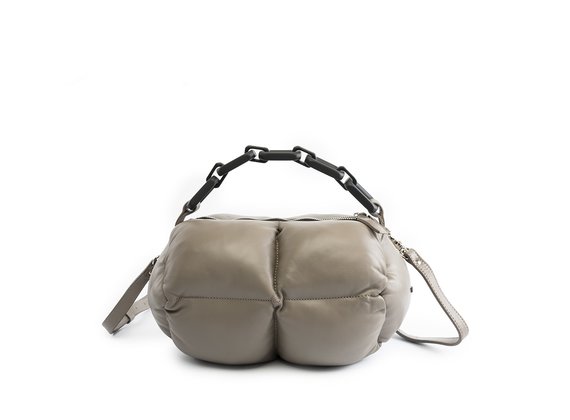 Asia<br />Dove-grey nappa leather clutch bag - Gris Tourterelle