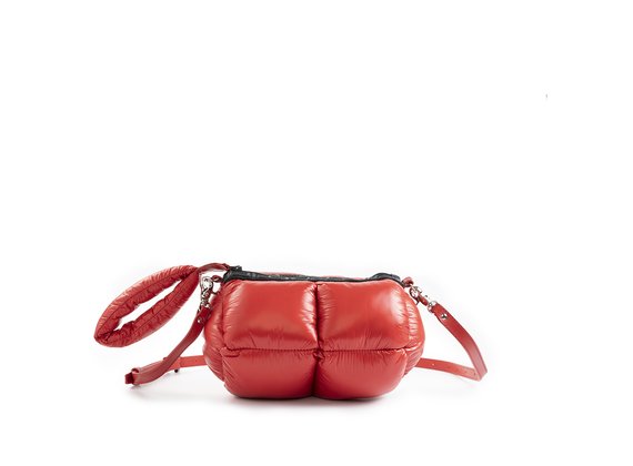 Asia<br />Glossy red nylon clutch bag