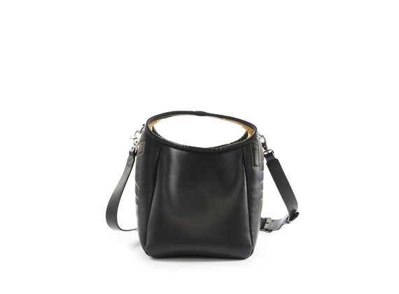 Lilibeth small<br />Black/yellow mini bucket bag - Schwarz / Gelb