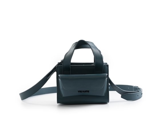 Kyla<br />Mini teal nappa leather satchel - Petrolblau