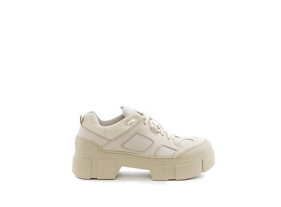 Bone-white Roccia shoes with lugged sole - Beige