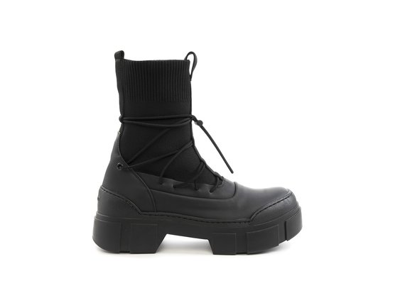 Black knit Roccia ankle boots - Black