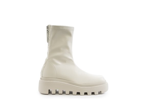Gear stretchy bone-white ankle boots