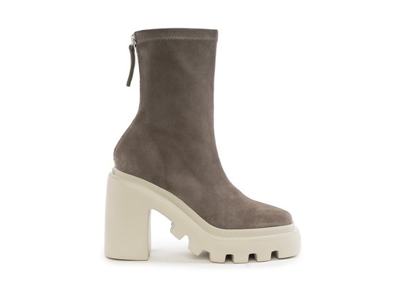 Gear Heel dove-grey split leather ankle boots