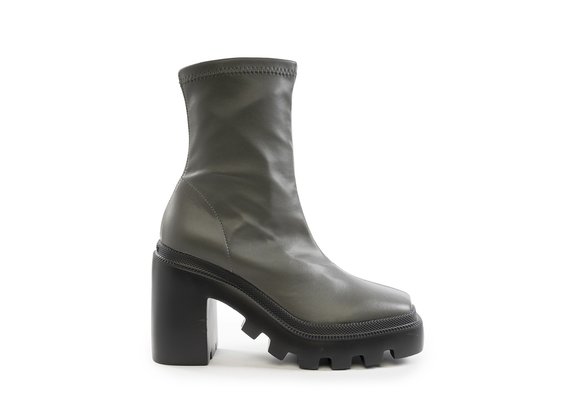 Gear Heel khaki faux leather ankle boots - Vert