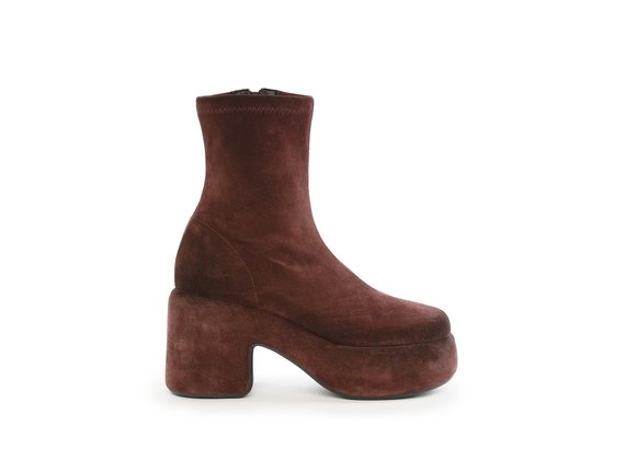 Macaron burgundy split leather ankle boots