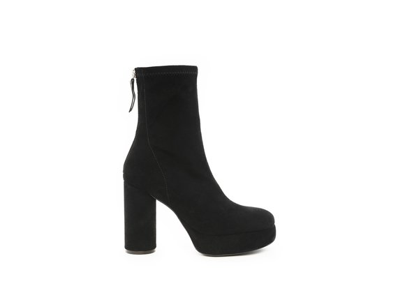 Ducky black split leather ankle boots - Black