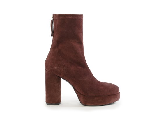 Ducky burgundy split leather ankle boots